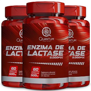 3 Potes Enzima Lactase Kit 180 Cáps - Quantum
