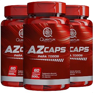 3 Potes AZ Caps Kit 180 Cáps - Quantum