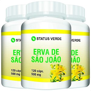 3 Potes Erva De São João Kit 360 Cáps - Status Verde