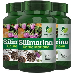 3 Potes Silimarina Kit 360 Cáps - Fonte Verde