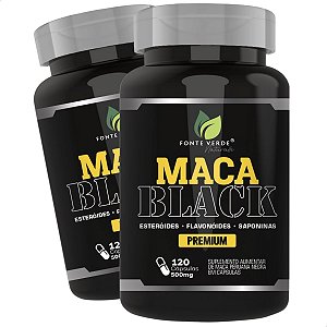 2 Potes Maca Black Kit 240 Cáps - Fonte Verde