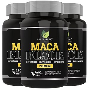 3 Potes Maca Black Kit 360 Cáps - Fonte Verde