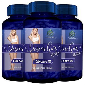 3 Potes Desinchar Noite Kit 360 Cáps- Fonte Verde