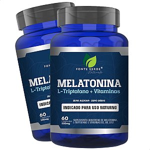 2 Potes Melatonina Kit 120 Cáps - Fonte Verde