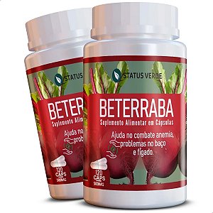 2 Potes Beterraba Kit 240 Cáps - Status Verde