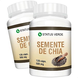 2 Potes Semente de Chia Kit 240 Cáps - Status Verde