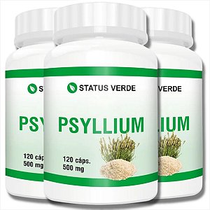3 Potes Psyllium Kit 360 Cáps - Status Verde