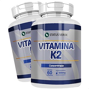 2 Potes Vitamina K2 Kit 120 Cáps - Status Verde