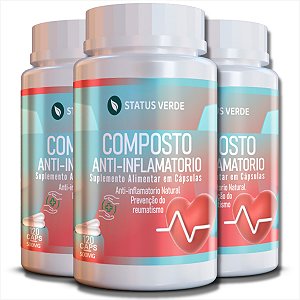 3 Potes Composto Anti-Inflamatório Kit 360 Cáps - Status Verde