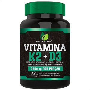 Vitamina K2 + D3 60 Cáps - Fonte Verde