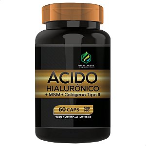 Acido Hialuronico + Colageno Tipo II + MSM 60 Cáps - Fonte Verde
