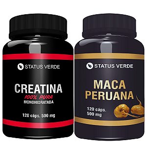 Kit Maca Peruana + Creatina 120 Cáps P/ Pote - Status Verde