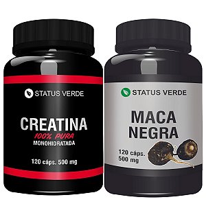 Kit Maca Negra + Creatina 120 Cáps P/ Pote - Status Verde