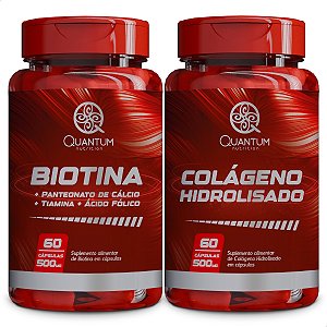 Kit Biotina + Colágeno Hidrolisado 60 Cáps P/ Pote - Quantum