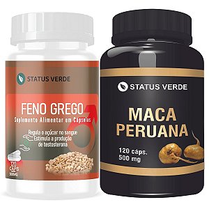 Kit Feno Grego + Maca Peruana 120 Cáps P/ Pote - Status Verde