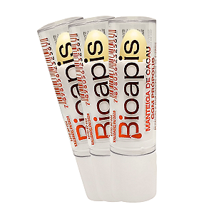 Kit 3 Manteiga De Cacau Com Própolis 3,5g - BIOAPIS