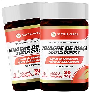 2 Potes Vinagre de Maça Gummy 30 Caps - Status Verde