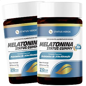 2 Potes Melatonina Status Gummy 30 Gomas - Status Verde