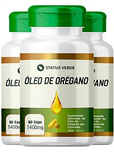 3 Potes Óleo De Orégano Kit 180 Caps - Status Verde