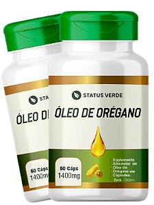 2 Potes Óleo De Orégano Kit 120 Caps - Status Verde