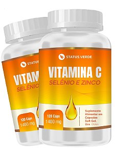 2 Potes Vitamina C + Selenio e Zinco 240 cáps - Status Verde
