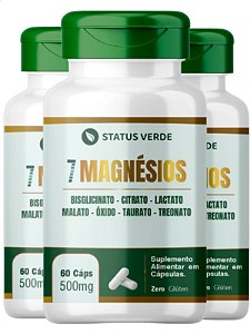 3 Potes 7 Magnesio Kit 180 Caps - Status Verde