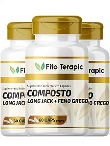 3 Potes Composto Long Jack + Feno Grego 60 Cáps - Fito Terapic