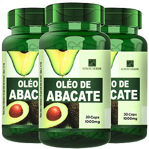 3 Potes Óleo De Abacate 30 Cáps - Fonte Verde