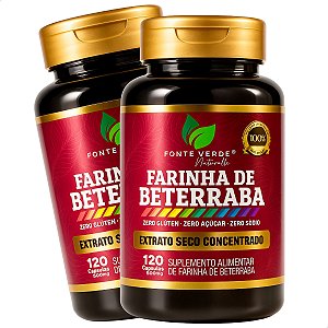 2 Potes Farinha de Beterraba 120 Cáps - Fonte Verde