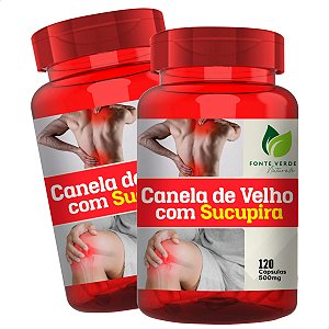 2 Potes Canela de Velho com Sucupira 120 Cáps - Fonte Verde