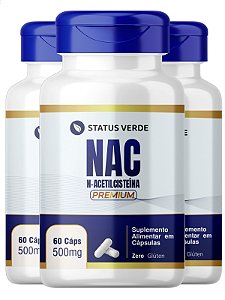 3 Potes Nac N-acetilcisteína 60 Caps - Status Verde