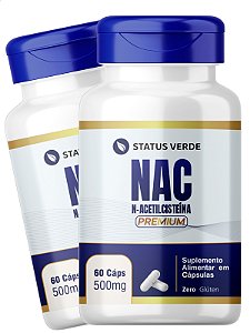 2 Potes Nac N-acetilcisteína 60 Caps - Status Verde