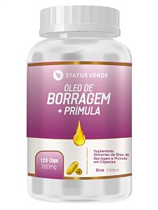 Borragem + Prímula 120 Cápsulas 760 mg - Status Verde