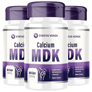 3 Potes Calcium MDK 60 Cápsulas 1000mg - Status Verde