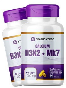 2 Potes Calcium MDK Kit 120 Cápsulas 1000mg - Status Verde
