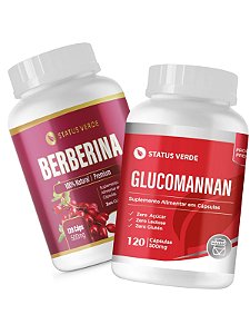 Kit Berberina + Glucomanan 120 Caps P/Pote - Status Verde