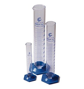 Proveta Graduada Base Sextavada Plástica PP Vidro Boro 3.3 250ml - CX/ 2 un
