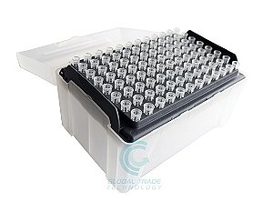 Ponteira 10ul Longa com filtro Estéril Livre Dnase Rnase - 01 Rack c/ 96UN
