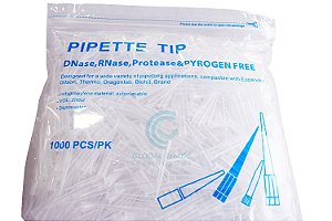 Ponteira 200ul com filtro Longa Estéril Livre Dnase Rnase - Pct c/ 1000UN