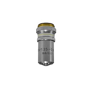 Objetivas 100x com abertura de íris para uso em microscópio modelo NO216