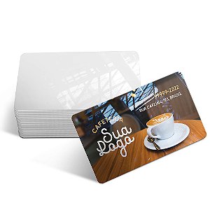CARTÕES DE VISITA PVC 0,50MM PREMIUM BRANCO - 4X0 - 120unid