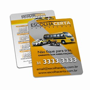 CALENDÁRIO DE BOLSO COUCHÊ 250G VERNIZ UV TOTAL FRENTE - 4X4 - 1000unid