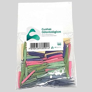 Cunhas Odontológicas pacote com 100 unidades sortidas