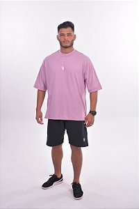 CAMISETA SEMI-OVER ROUND ROSA