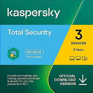 Kaspersky Total Security 3 Dispositivos, 1 ano