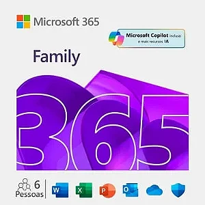 Microsoft 365 Family com Copilot: 1 licença para até 6 usuários