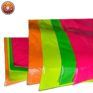 FOLHAS DE SEDA 50*70 FLUORESCENTE - 100 UNIDADES COR UNICA