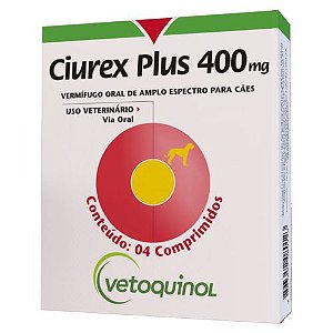 Ciurex Plus 400 mg Vermifugo Para Cães - Vetoquinol