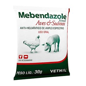 Mebendazole Evelope 30 Gr - Vetnil ( Vermifugo P/ Aves, Suínos )