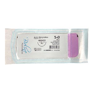 ABS - Fio Ácido Poliglicólico Nº 5-0 70 cm 1/2 R 2,5 cm Unitário - Bioline